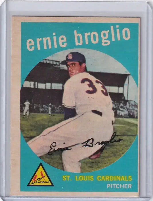 1959 Topps Baseball #296 Ernie Broglio - St. Louis Cardinals RC - Baseball Card Single