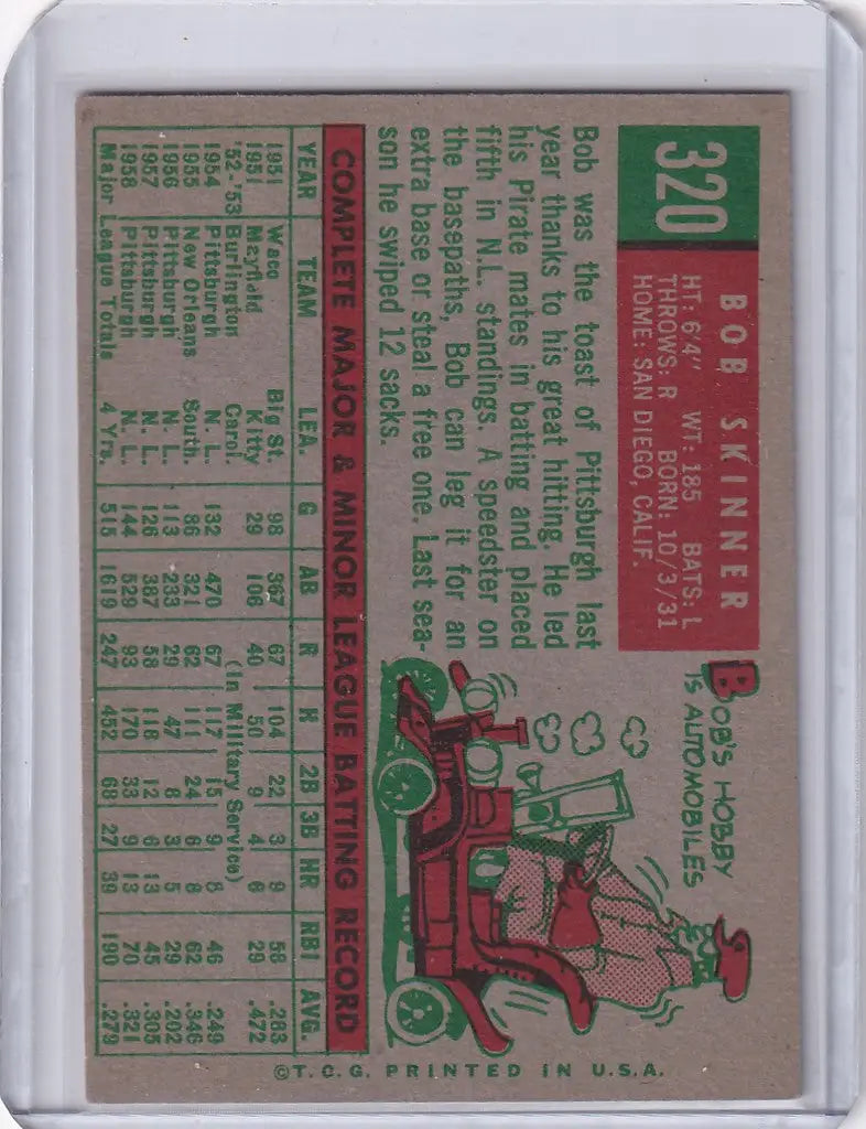 1959 Topps Baseball #320 Bob Skinner - Pittsburgh Pirates