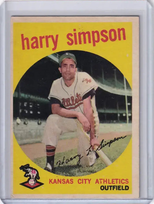 1959 Topps Baseball #333 Harry Simpson - Kansas City Athletics - Baseball Card Single
