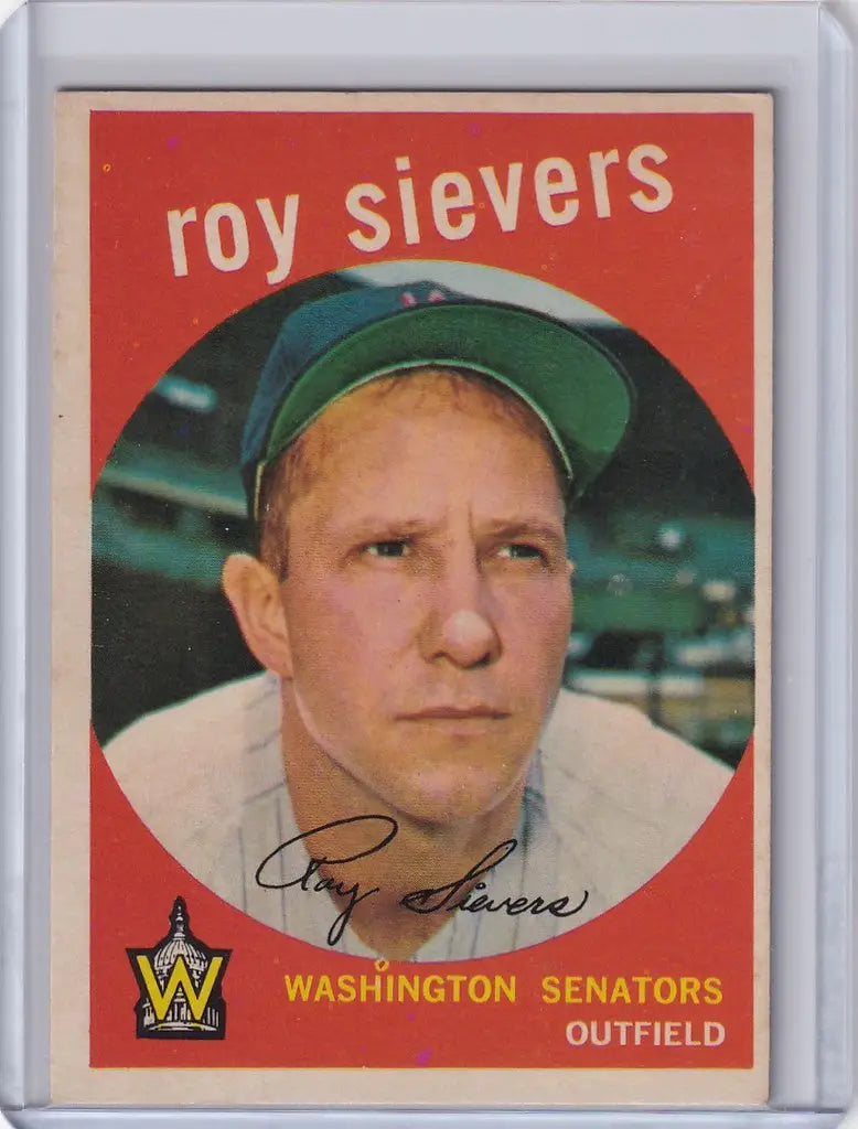 Vintage Topps Baseball card of Roy Sievers from the Washington Senators team