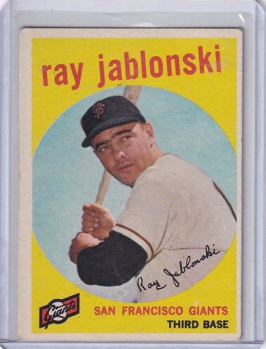Vintage San Francisco Giants Topps Baseball card of Ray Jablonski from 1959