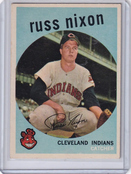 1959 Topps Baseball #344 Russ Nixon - Cleveland Indians - Baseball Card Single