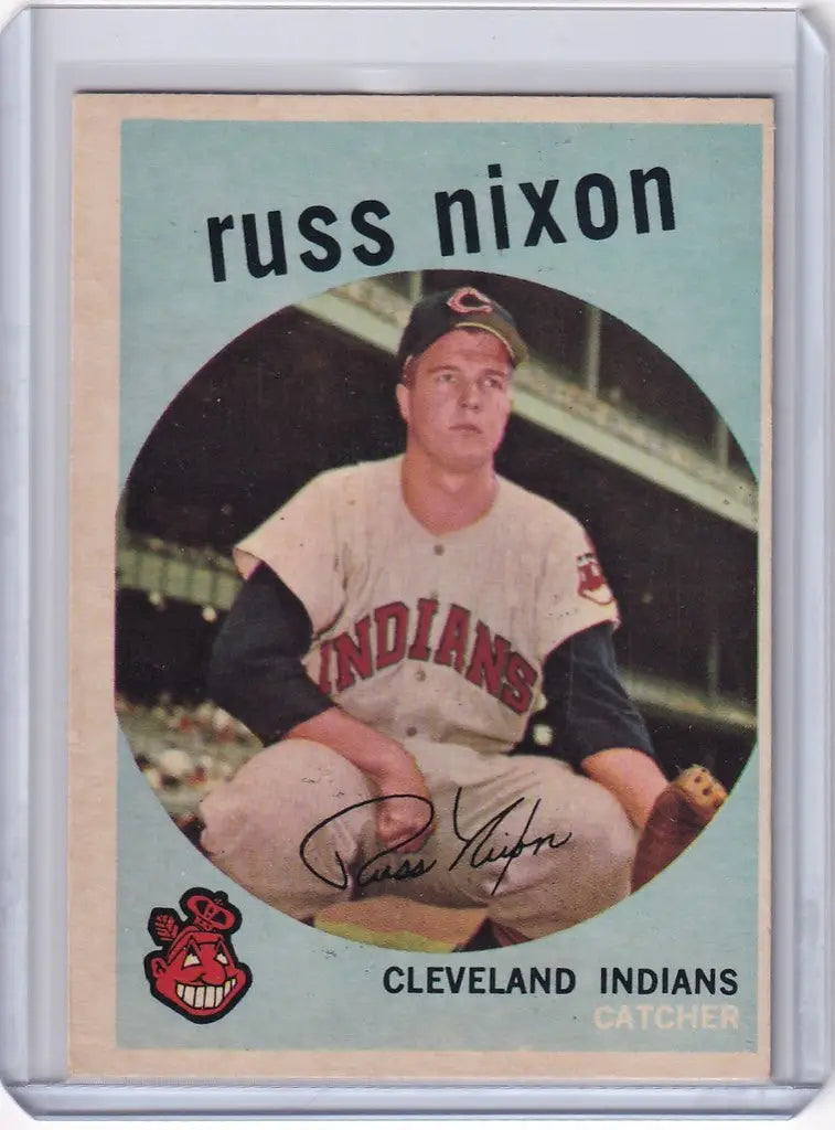 Vintage Topps Baseball card of Russ Nixon in Cleveland Indians uniform