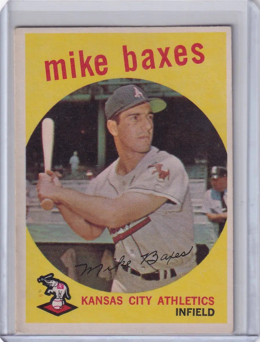 1959 Topps Baseball #381 Mike Baxes - Kansas City Athletics