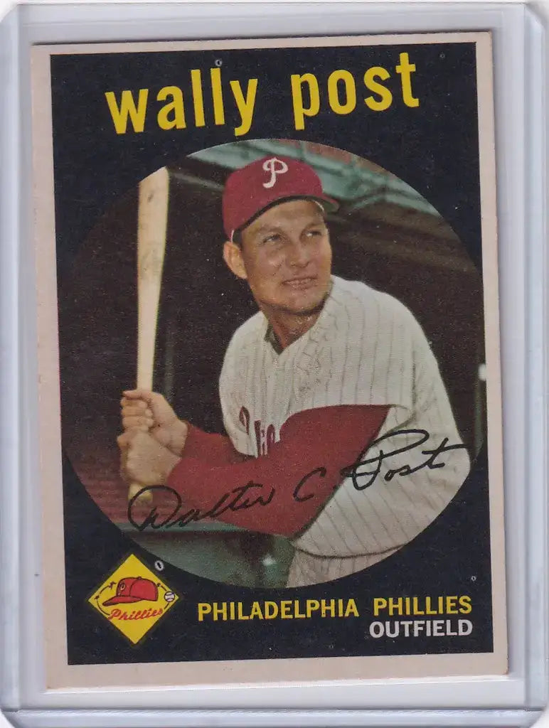 1959 Topps Baseball #398 Wally Post - Philadelphia Phillies
