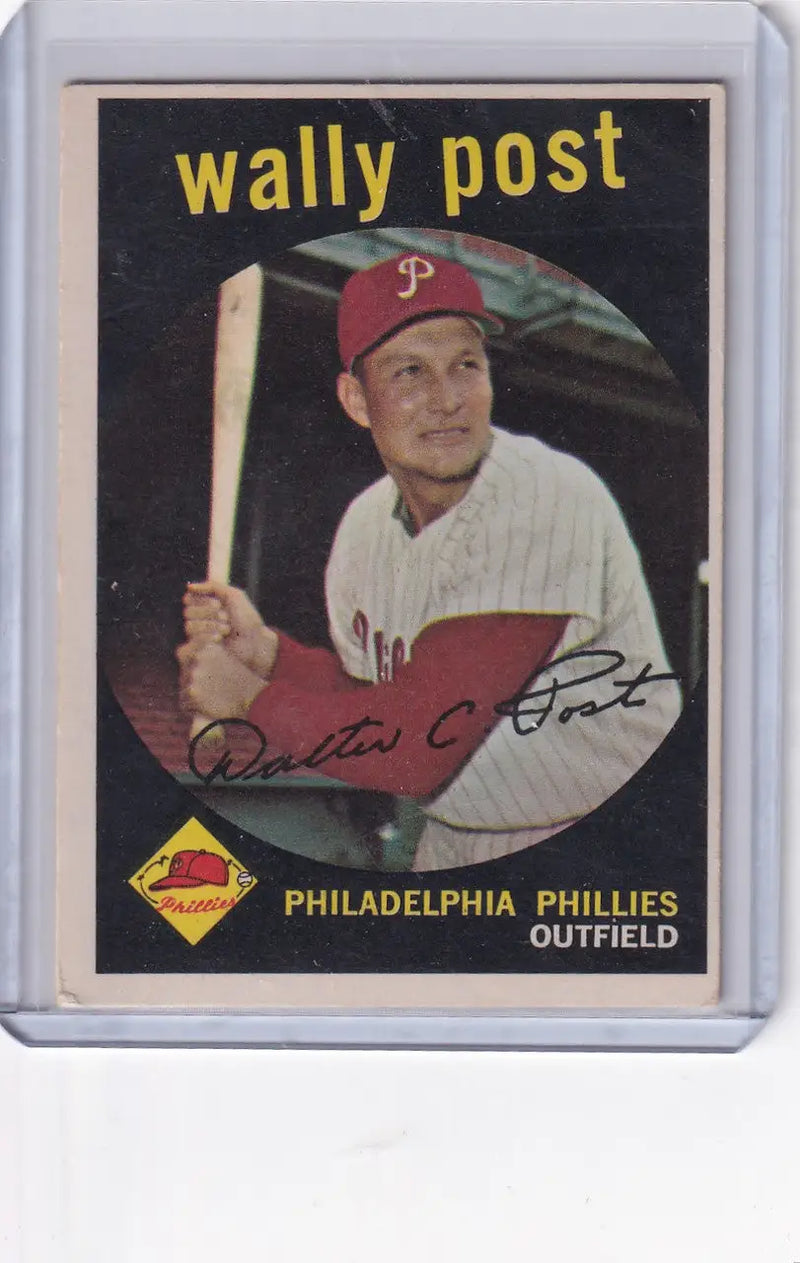 1959 Topps Baseball #398 Wally Post - Philadelphia Phillies