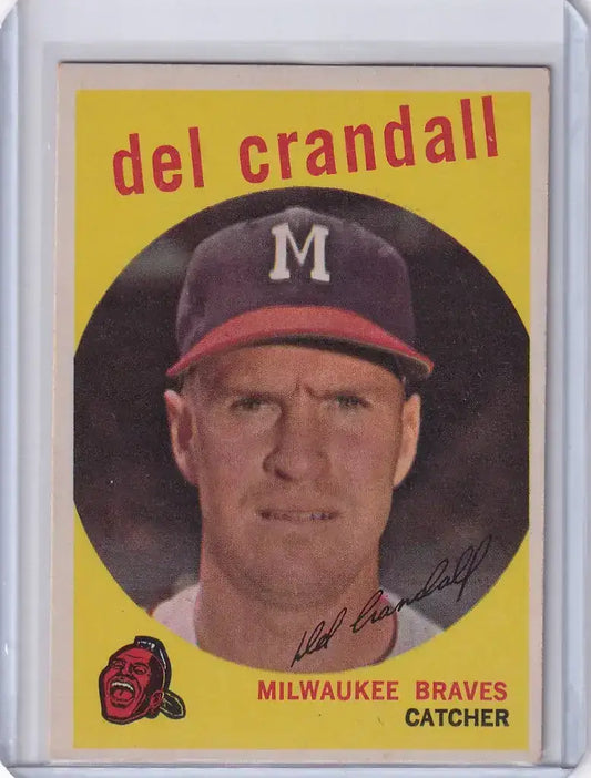 1959 Topps Baseball #425 Del Crandall - Milwaukee Braves - Baseball Card Single