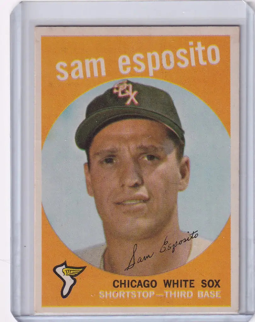 Vintage 1959 Topps Baseball card of Sammy Esposito from the Chicago White Sox