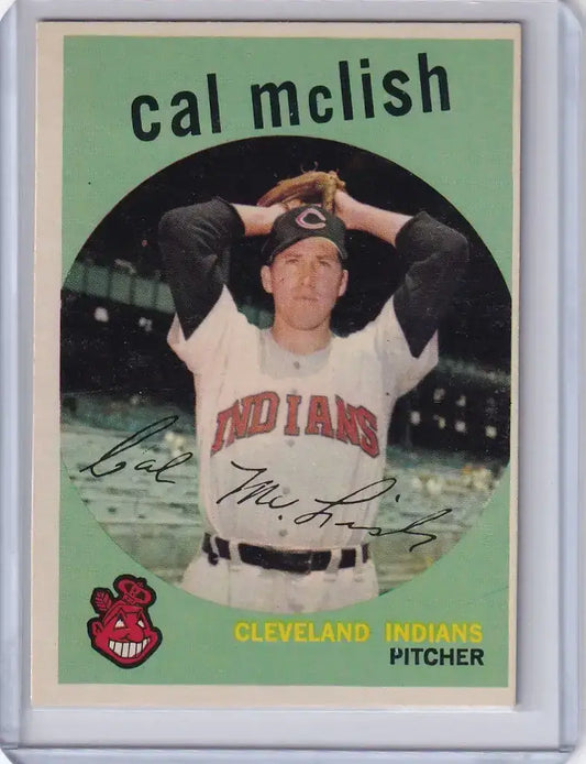1959 Topps Baseball #445 Cal McLish - Cleveland Indians - Baseball Card Single
