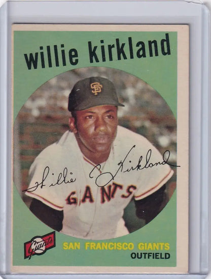 Vintage 1959 Topps Baseball card of Willie Kirkland, San Francisco Giants outfielder