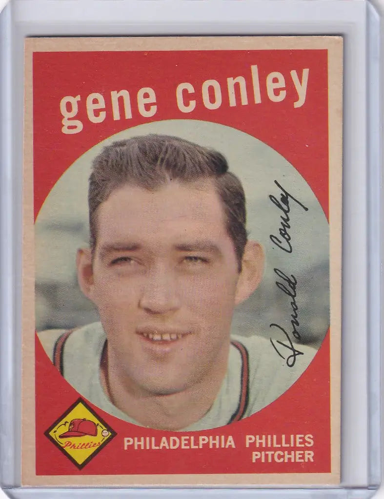 Vintage Topps Baseball card of Gene Conley from the Philadelphia Phillies