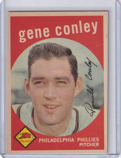 Vintage Topps Baseball card of Gene Conley from the Philadelphia Phillies