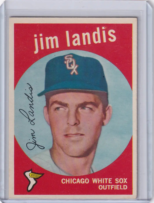 Vintage 1959 Topps Baseball card featuring Jim Landis of the Chicago White Sox