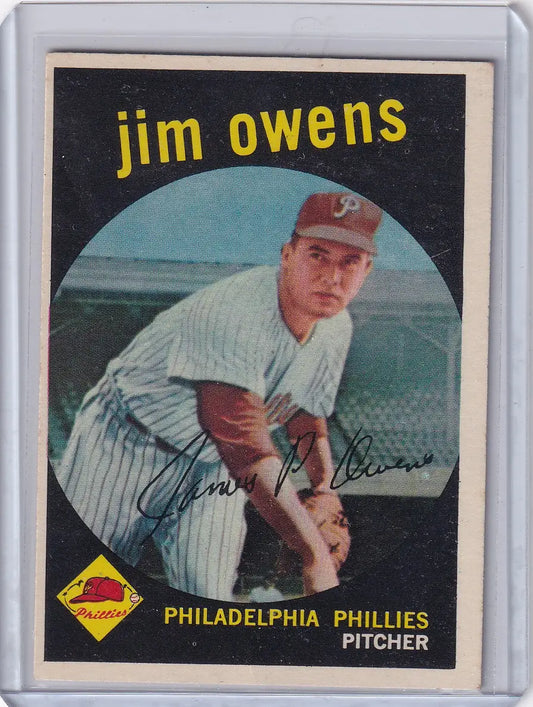 1959 Topps Baseball #503 Jim Owens - Philadelphia Phillies - Baseball Card Single
