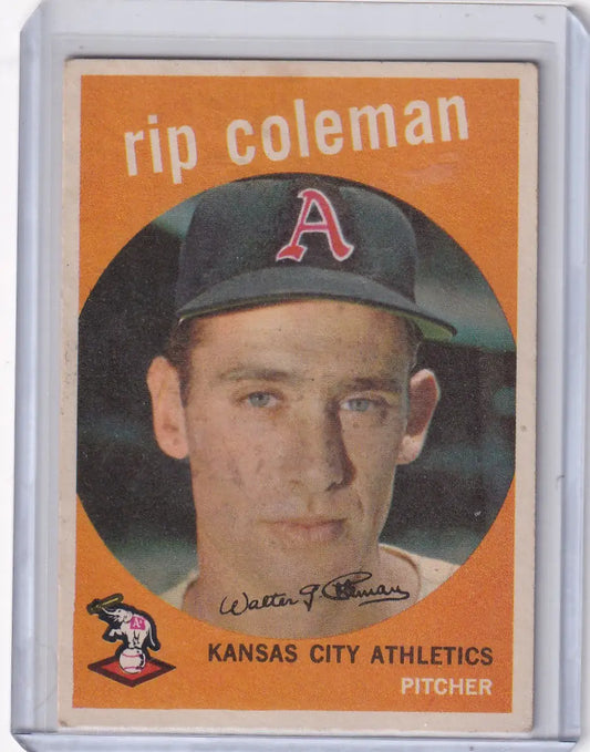 Vintage Kansas City Athletics Rip Coleman 1959 Topps Baseball card product image