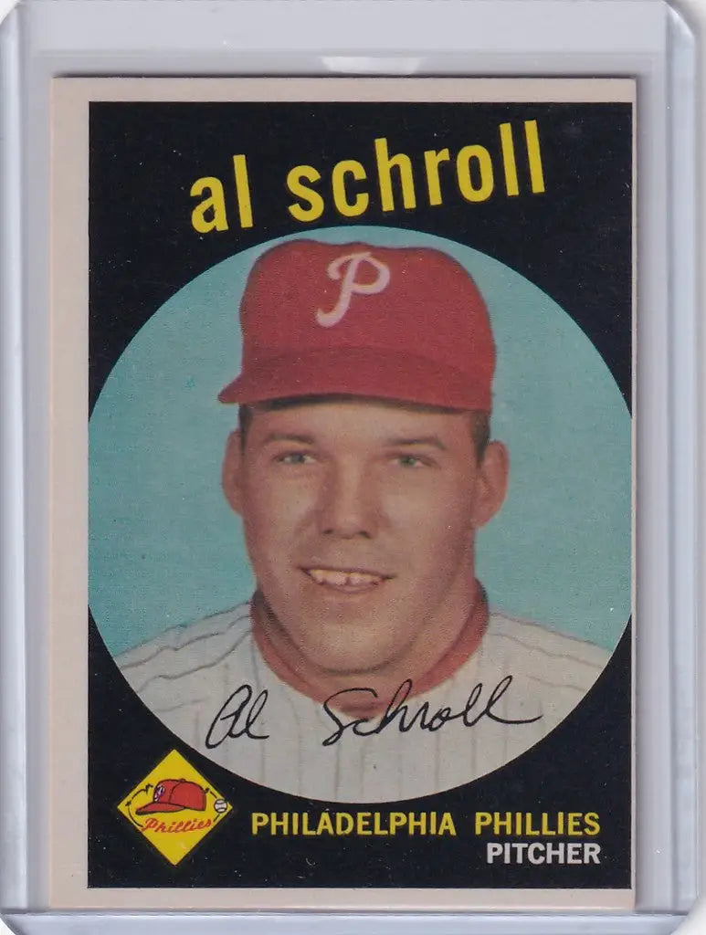 Vintage Topps Baseball card of Al Schroll - Philadelphia Phillies pitcher