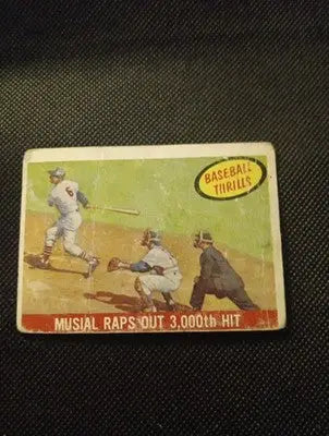1959 Topps - Baseball Thrills Stan Musial 3000th Hit. #470. lower grade. VG - Baseball Card Single