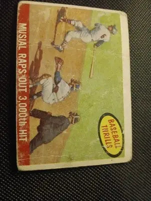 1959 Topps - Baseball Thrills Stan Musial 3000th Hit. #470. lower grade. VG - Baseball Card Single