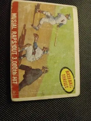 1959 Topps - Baseball Thrills Stan Musial 3000th Hit. #470. lower grade. VG - Baseball Card Single