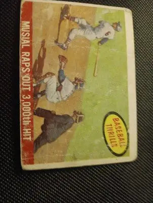1959 Topps - Baseball Thrills Stan Musial 3000th Hit. #470. lower grade. VG - Baseball Card Single