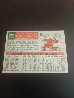 1959 Topps - Billy Martin #295. Cleveland Indians. EX+ - NRMT - Baseball Card Single