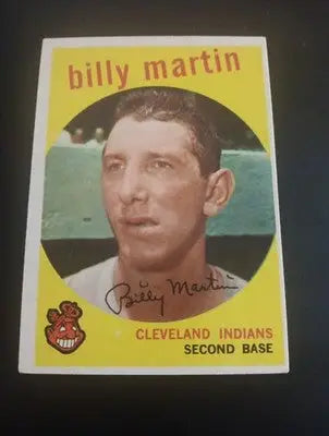 1959 Topps - Billy Martin #295. Cleveland Indians. EX+ - NRMT - Baseball Card Single