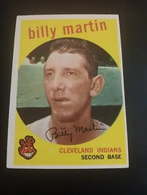 1959 Topps - Billy Martin #295. Cleveland Indians. EX+ - NRMT - Baseball Card Single