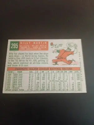1959 Topps - Billy Martin #295. Cleveland Indians. EX+ - NRMT - Baseball Card Single
