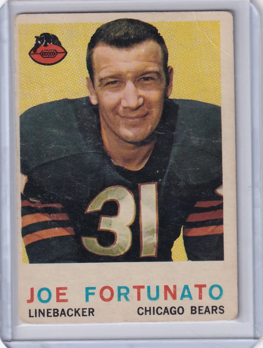 1959 Topps Football # 106 Joe Fortunato RC - Chicago Bears