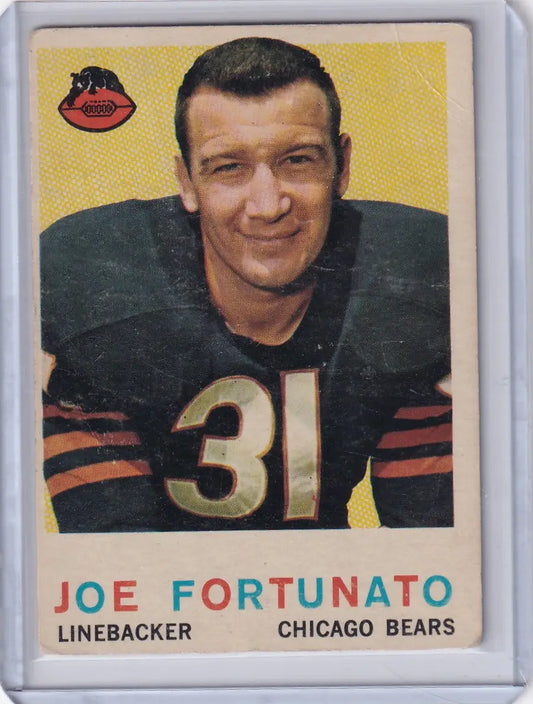 1959 Topps Football # 106 Joe Fortunato RC - Chicago Bears - Football Card Single