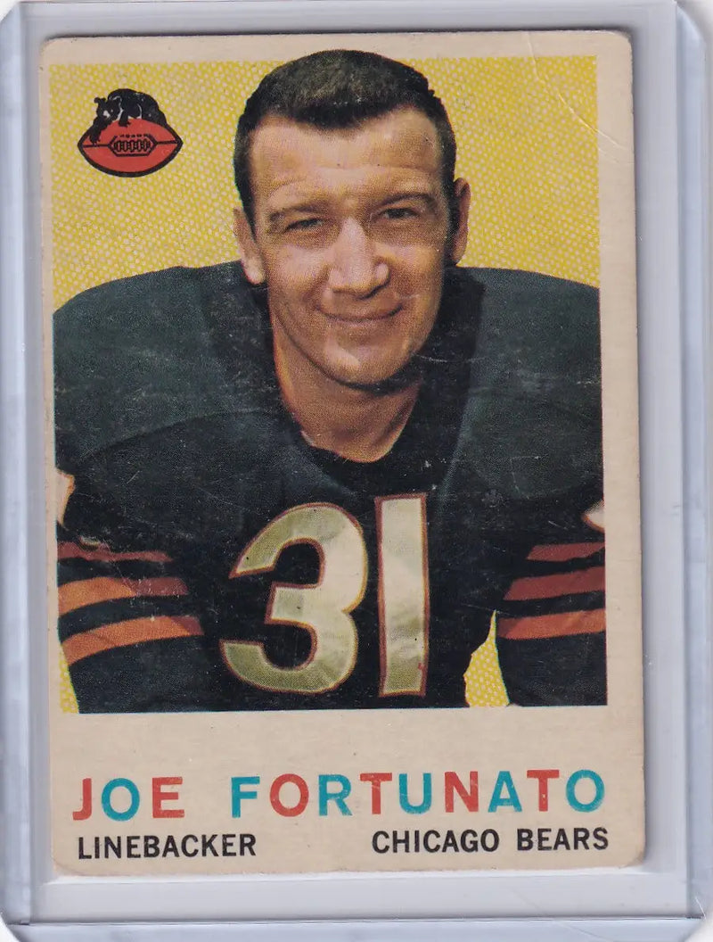 1959 Topps Football # 106 Joe Fortunato RC - Chicago Bears