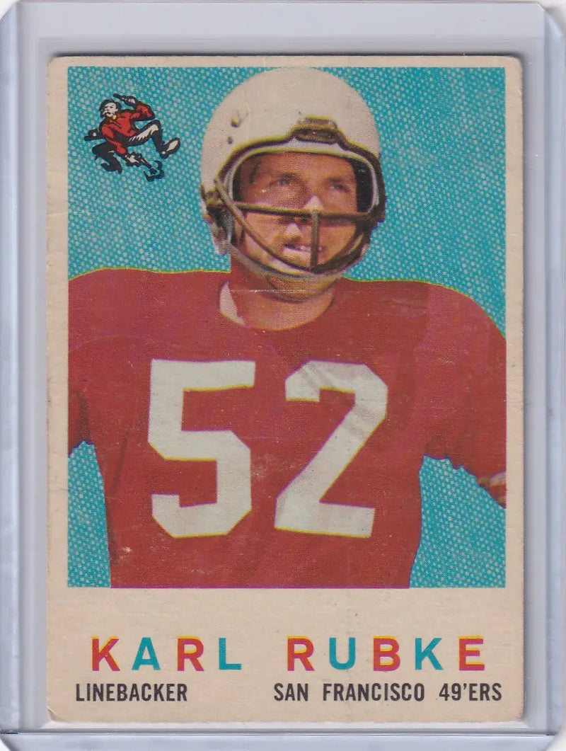 1959 Topps Football # 112 Karl Rubke RC - San Francisco 49ers