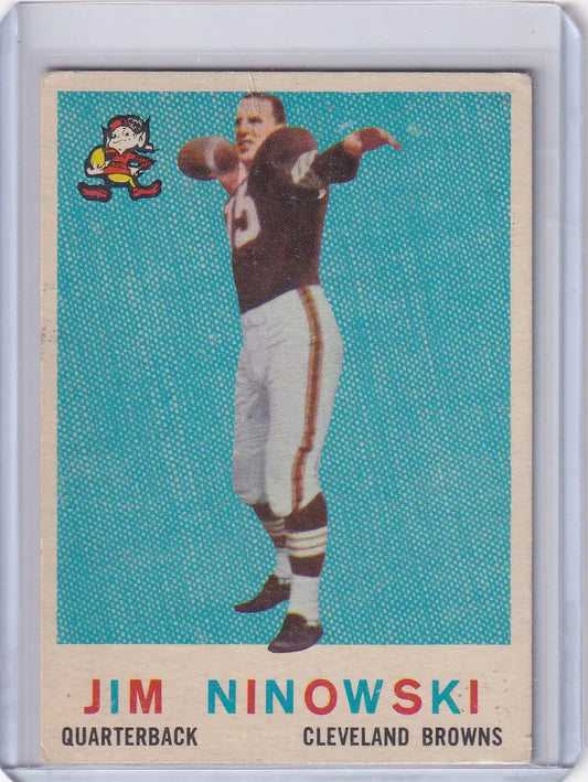 1959 Topps Football # 125 Jim Ninowski RC - Cleveland Browns - Football Card Single