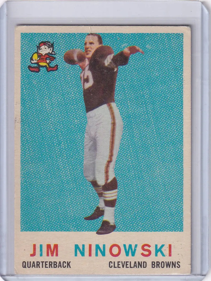 1959 Topps Football # 125 Jim Ninowski RC - Cleveland Browns