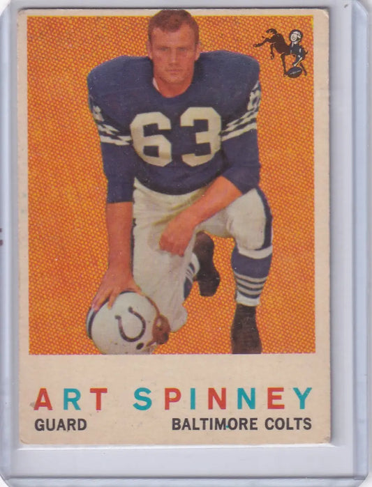1959 Topps Football # 171 Art Spinney - Baltimore Colts