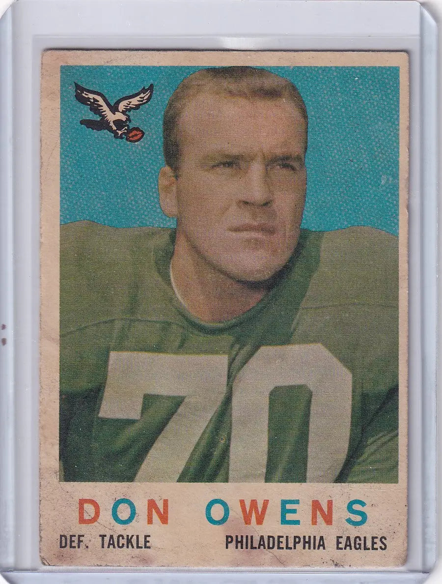 1959 Topps Football # 47 Don Owens RC UER - Philadelphia Eagles