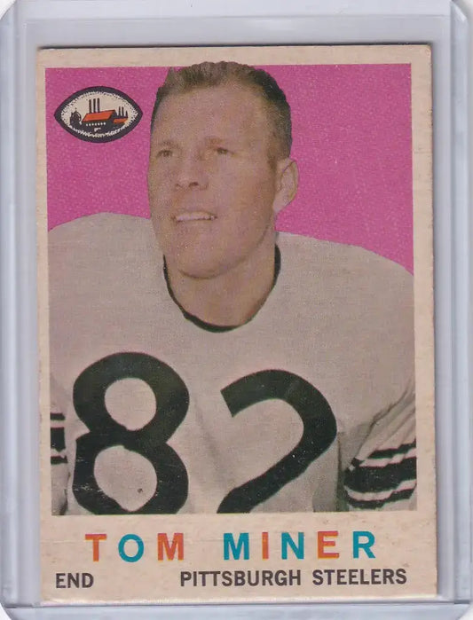 1959 Topps Football # 52 Tom Miner RC - Pittsburgh Steelers - Football Card Single