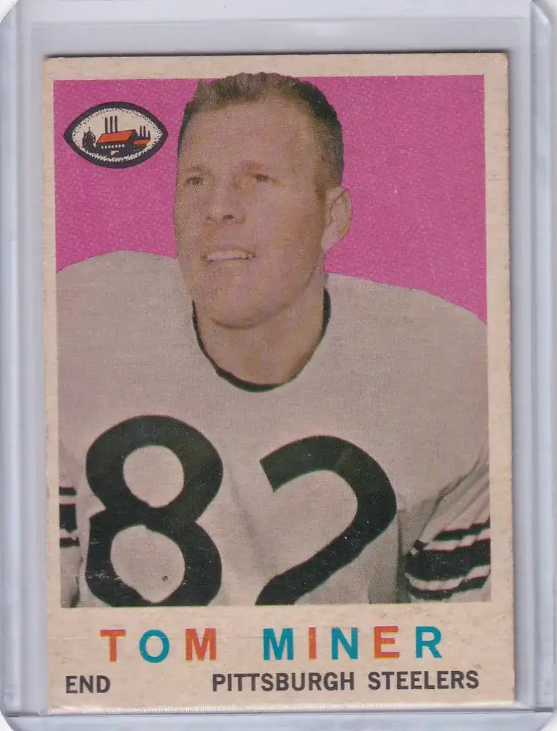 1959 Topps Football # 52 Tom Miner RC - Pittsburgh Steelers