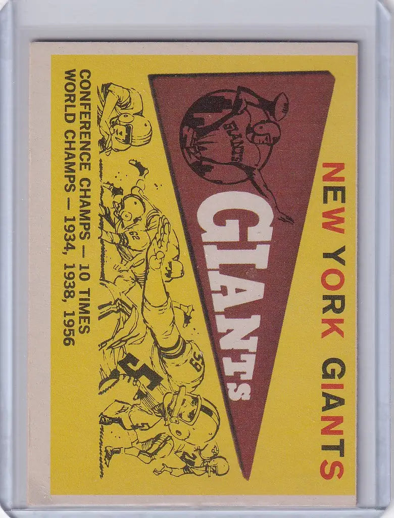 Vintage Giants pennant with New York Giants logo from 1959 Topps Football