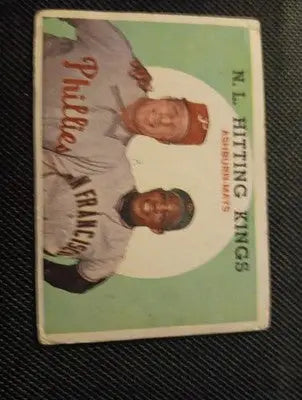 1959 Topps - NL Hitting Kings. Willie Mays Richie Ashburn #317. VG+ corner wear - Baseball Card Single