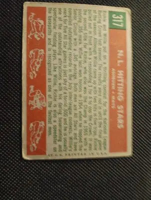 1959 Topps - NL Hitting Kings. Willie Mays Richie Ashburn #317. VG+ corner wear - Baseball Card Single