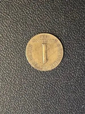 1960 Austria 1 Schilling Brass Coin - Very Fine Condition Collectible - Coins & Currency
