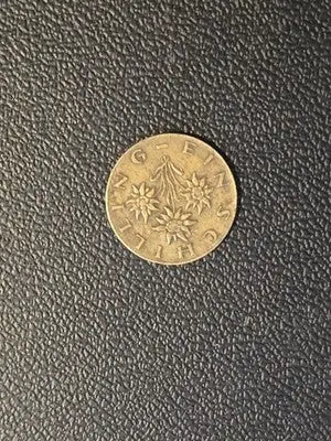 1960 Austria 1 Schilling Brass Coin - Very Fine Condition Collectible - Coins & Currency