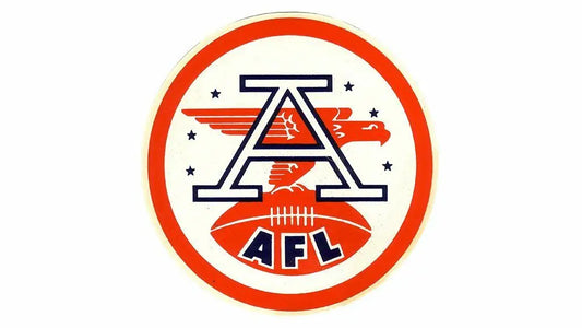 Circular AFL logo featured on 1960 Fleer Football decals for American Football League