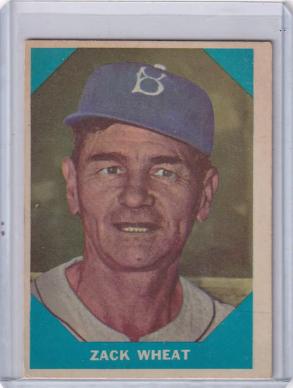 Vintage Fleer Baseball card of Zack Wheat from the 1960 Fleer Baseball series
