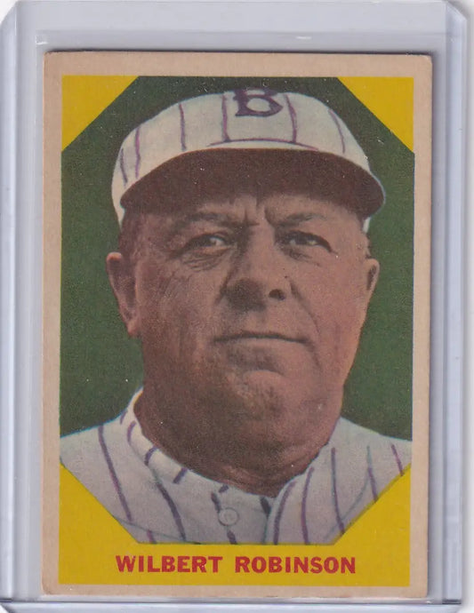 Vintage Fleer Baseball card featuring Wilbert Robinson from 1960 Fleer Baseball series