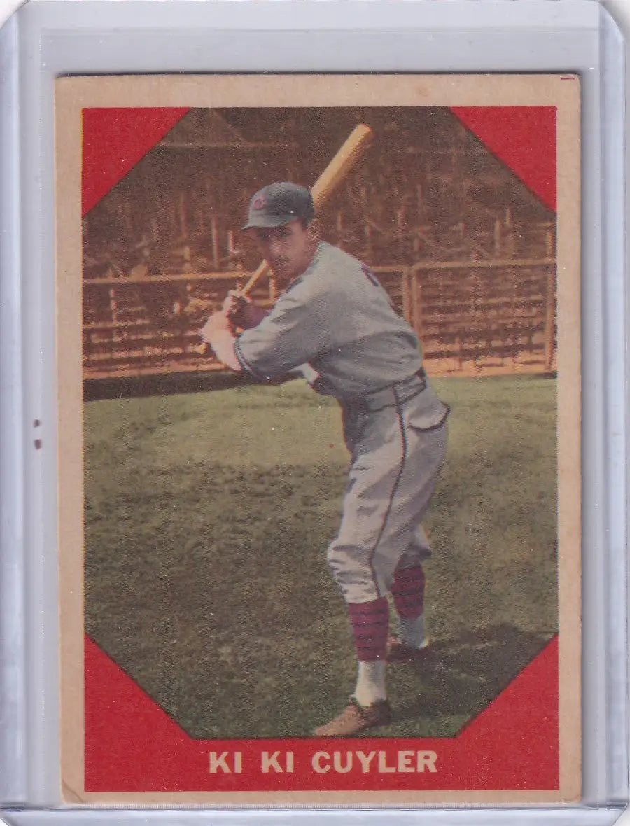 Vintage Fleer Baseball card featuring Kiki Cuyler at bat from 1960 Fleer Baseball #75