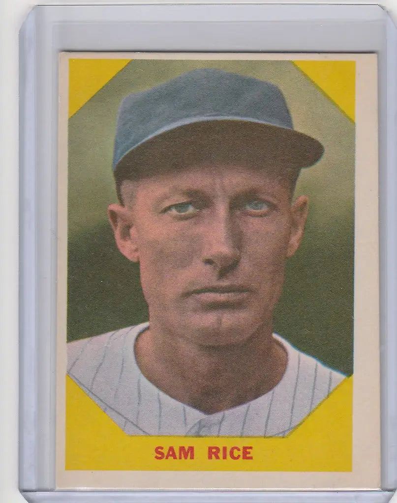 Vintage Sam Rice Cleveland Indians baseball card from Fleer Baseball Greats series