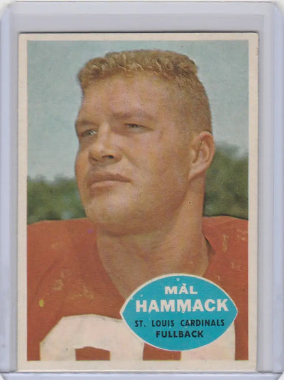 Vintage football card of Mal Hammack from the St. Louis Cardinals EXMT collection