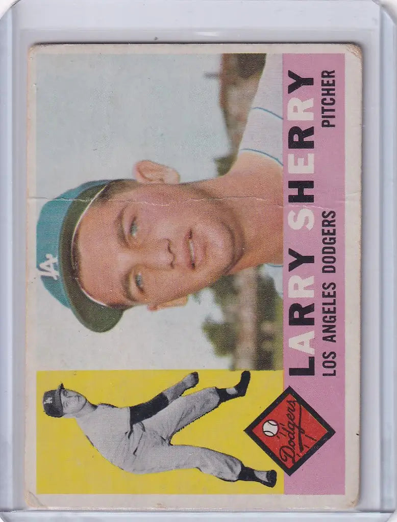 1960 Topps #105 Larry Sherry baseball card featuring Los Angeles Dodgers player
